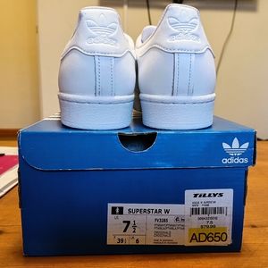 adidas superstars white/white women's size 7.5